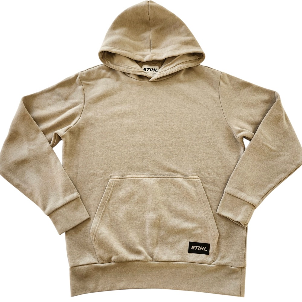 STIHL Tan Beige Pullover Hoodie Sweatshirt fleece Men's Size Medium M